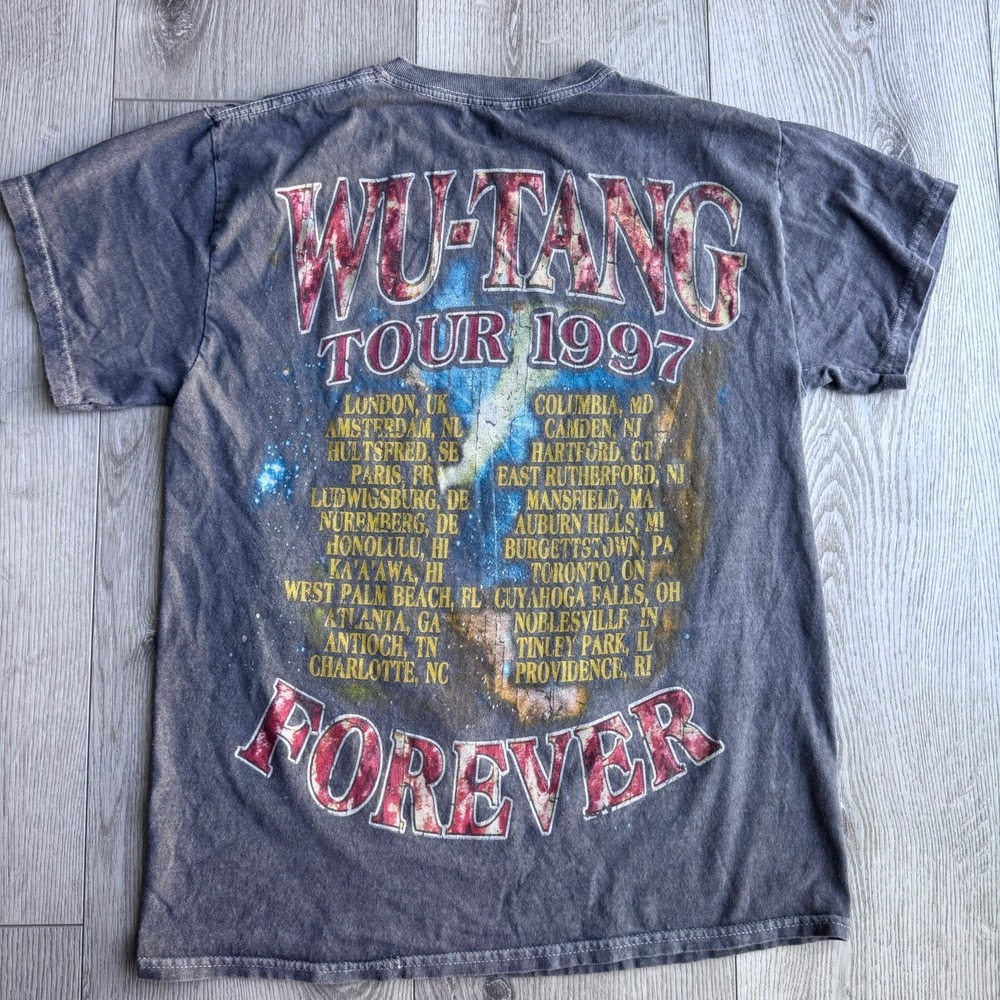 Wu-Tang Forever 1997 Tour City's & Dates Wu Tang Clan Rap Tee Reprint Retro 90s